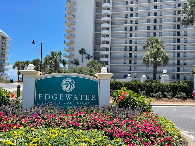 view of community sign