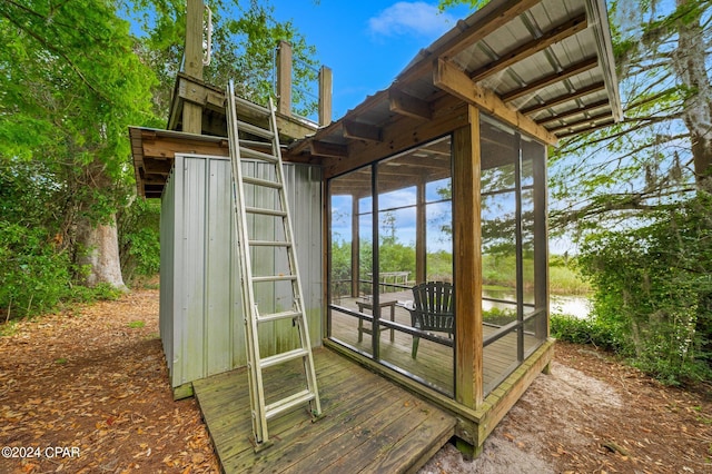 exterior space with a sunroom