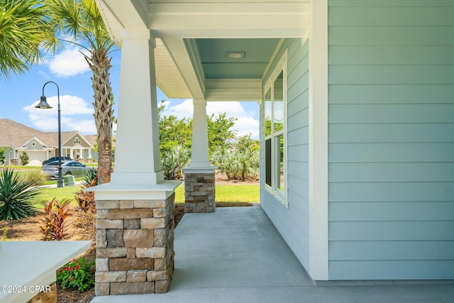 view of patio with covered porch