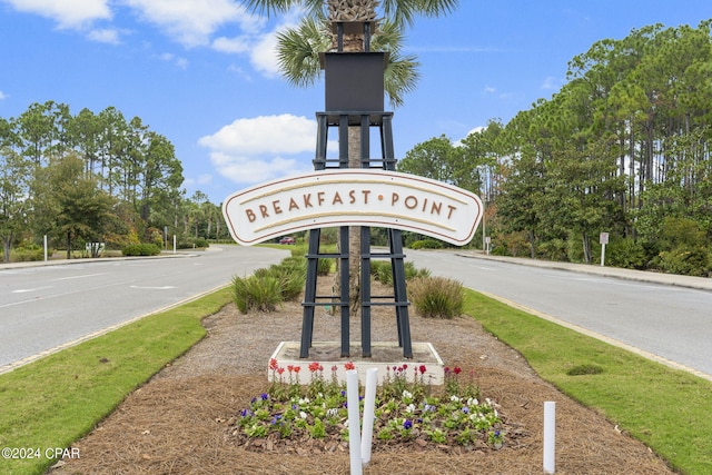 view of community sign