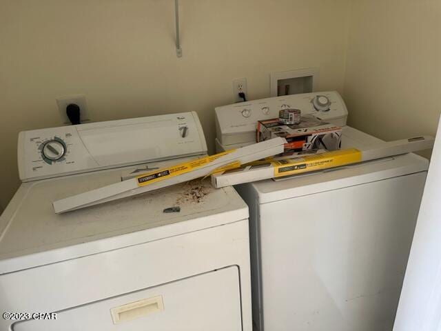 laundry area featuring separate washer and dryer