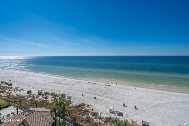 property view of water with a beach view