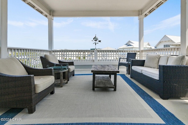 view of patio featuring an outdoor hangout area