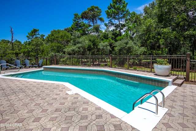 view of pool featuring a patio