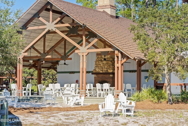 view of community with a patio area