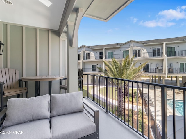 balcony featuring outdoor lounge area