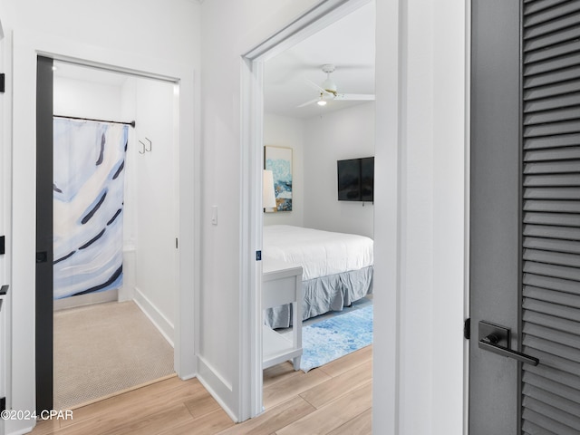 hallway featuring light hardwood / wood-style flooring