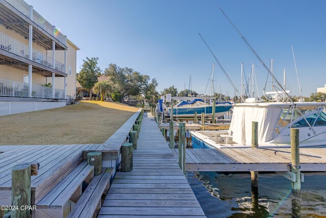 244 E 3rd Pl, Panama City, FL 32401 - view of dock featuring boat lift