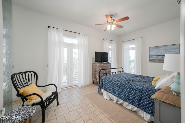 bedroom with ceiling fan