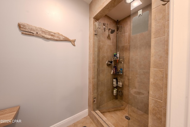 bathroom with an enclosed shower