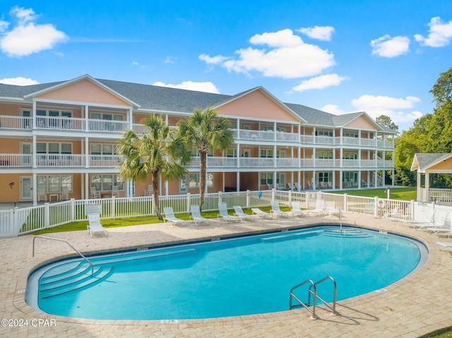 view of pool with a patio area