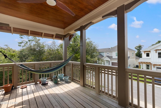 deck with ceiling fan