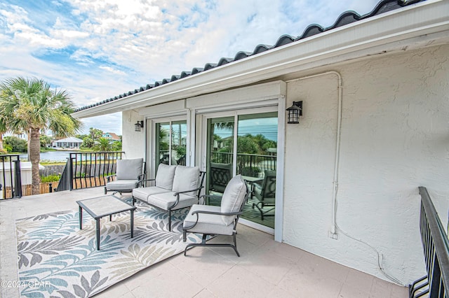 view of patio with an outdoor living space