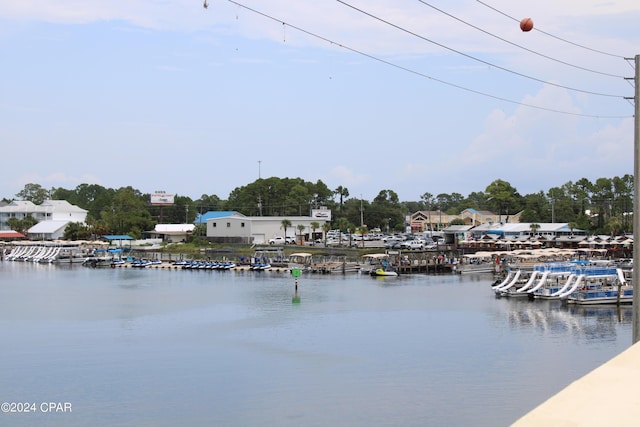 water view with a dock