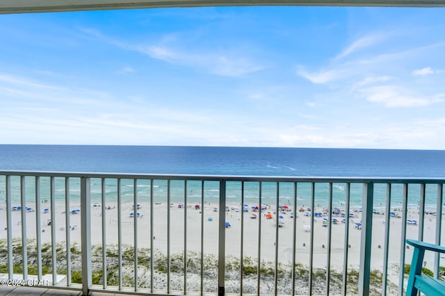 exterior space with a view of the beach