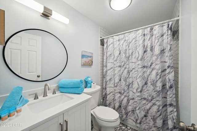 bathroom with toilet and vanity