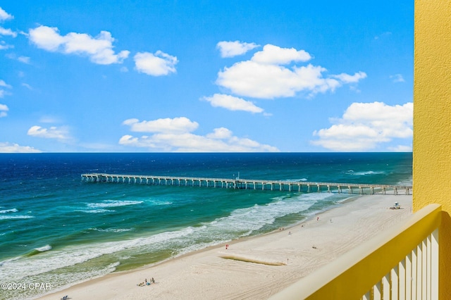 property view of water with a view of the beach