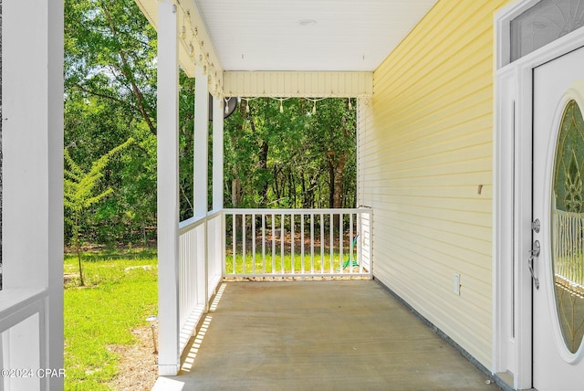 view of patio with covered porch