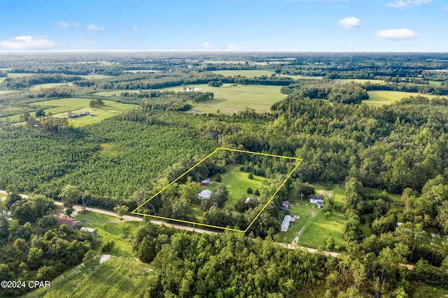 bird's eye view featuring a rural view