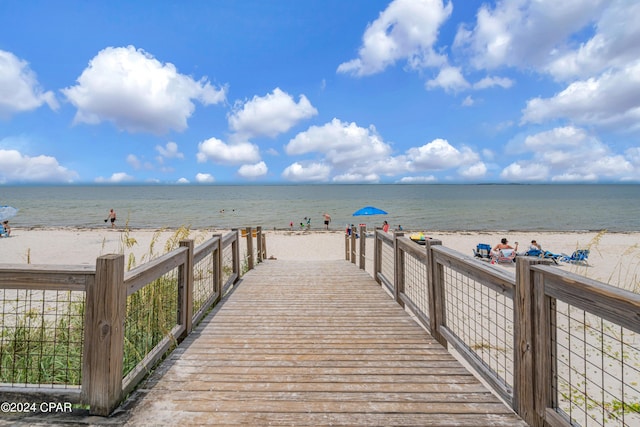 exterior space with a view of the beach