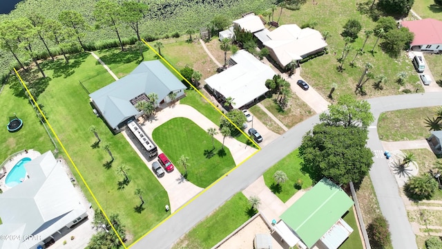 drone / aerial view with a residential view