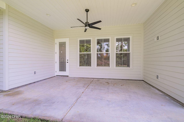 view of patio / terrace with ceiling fan