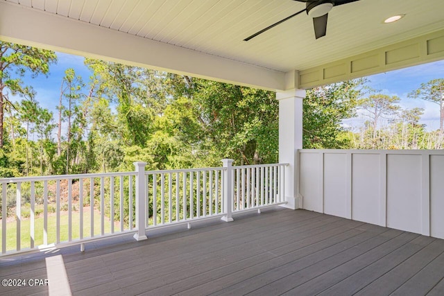 deck featuring ceiling fan