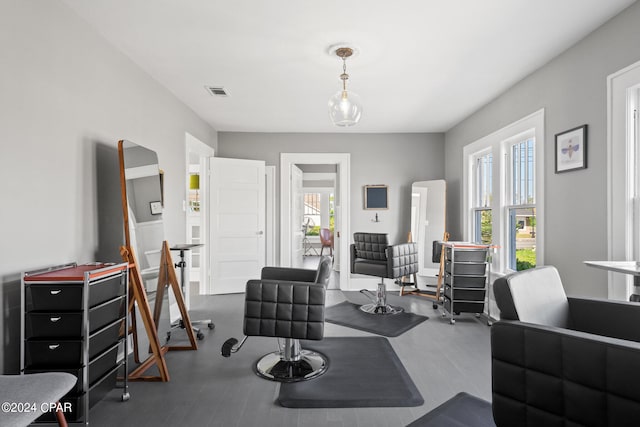 sitting room with hardwood / wood-style floors