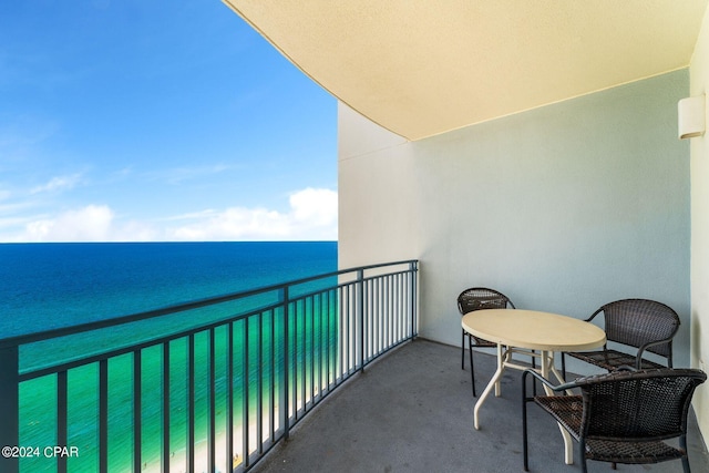 balcony with a water view