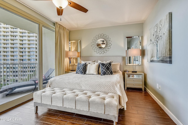 bedroom featuring ceiling fan