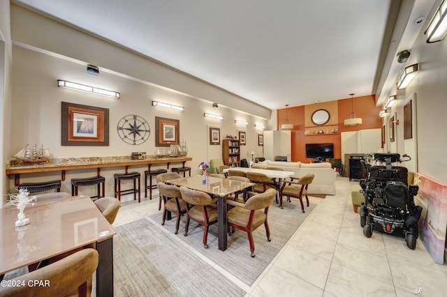 view of tiled dining area