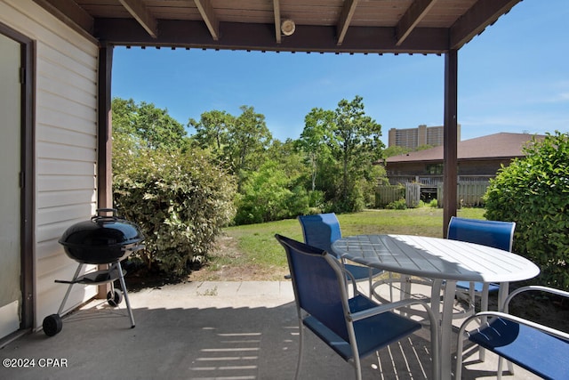 view of patio with grilling area