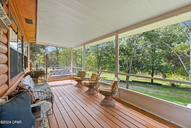 view of sunroom