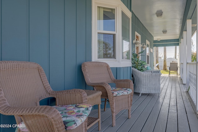 deck featuring a porch