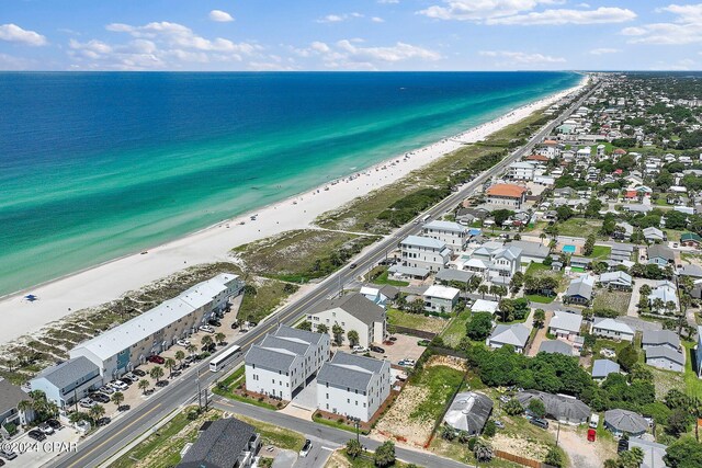 101 Deluna Pl Unit A, Panama City Beach, FL 32413 - aerial view with a view of the beach, a water view, and a residential view