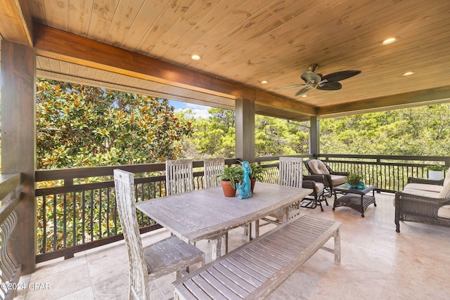 view of patio / terrace with ceiling fan