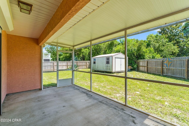 view of unfurnished sunroom