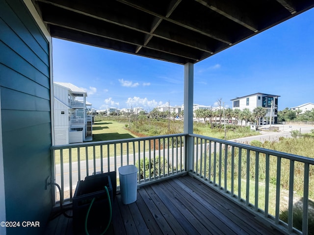 deck featuring a yard