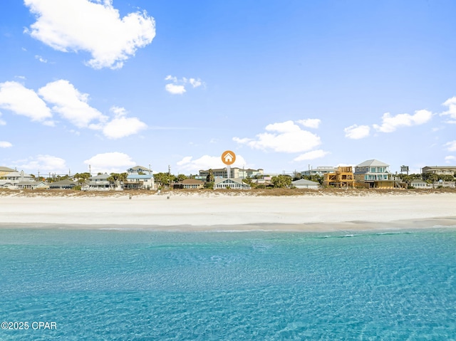 view of water feature featuring a view of the beach