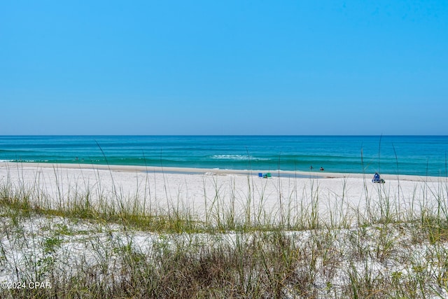 property view of water with a beach view