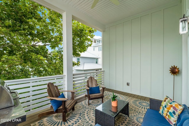 view of patio with grilling area