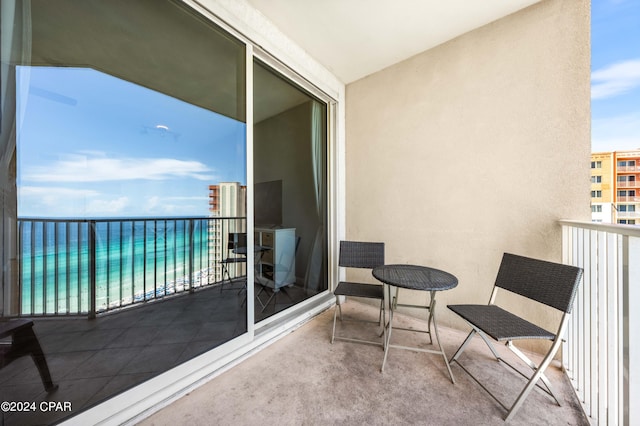 balcony with a water view