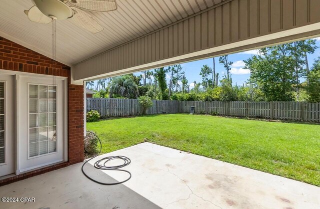 view of patio / terrace with ceiling fan