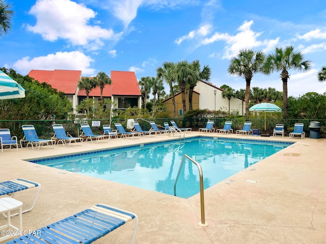 view of pool with a patio area