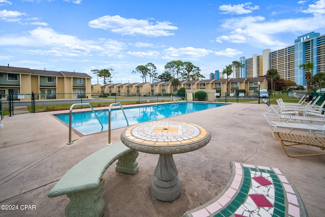 view of pool featuring a patio area