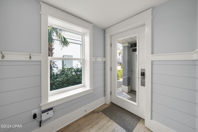 doorway featuring light hardwood / wood-style flooring