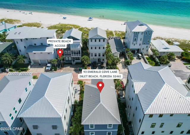 93 Emerald Cove Ln, Inlet Beach, FL 32461 - bird's eye view with a beach view and a water view