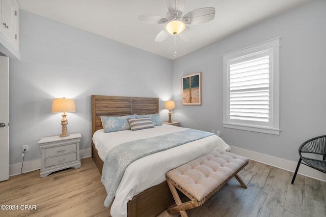 93 Emerald Cove Ln, Inlet Beach, FL 32461 - bedroom featuring light wood-style floors, a ceiling fan, and baseboards