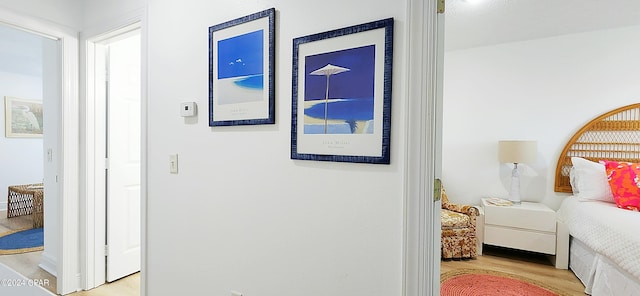 corridor featuring light hardwood / wood-style flooring