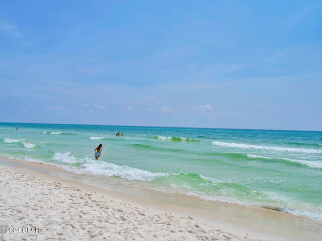 property view of water featuring a view of the beach